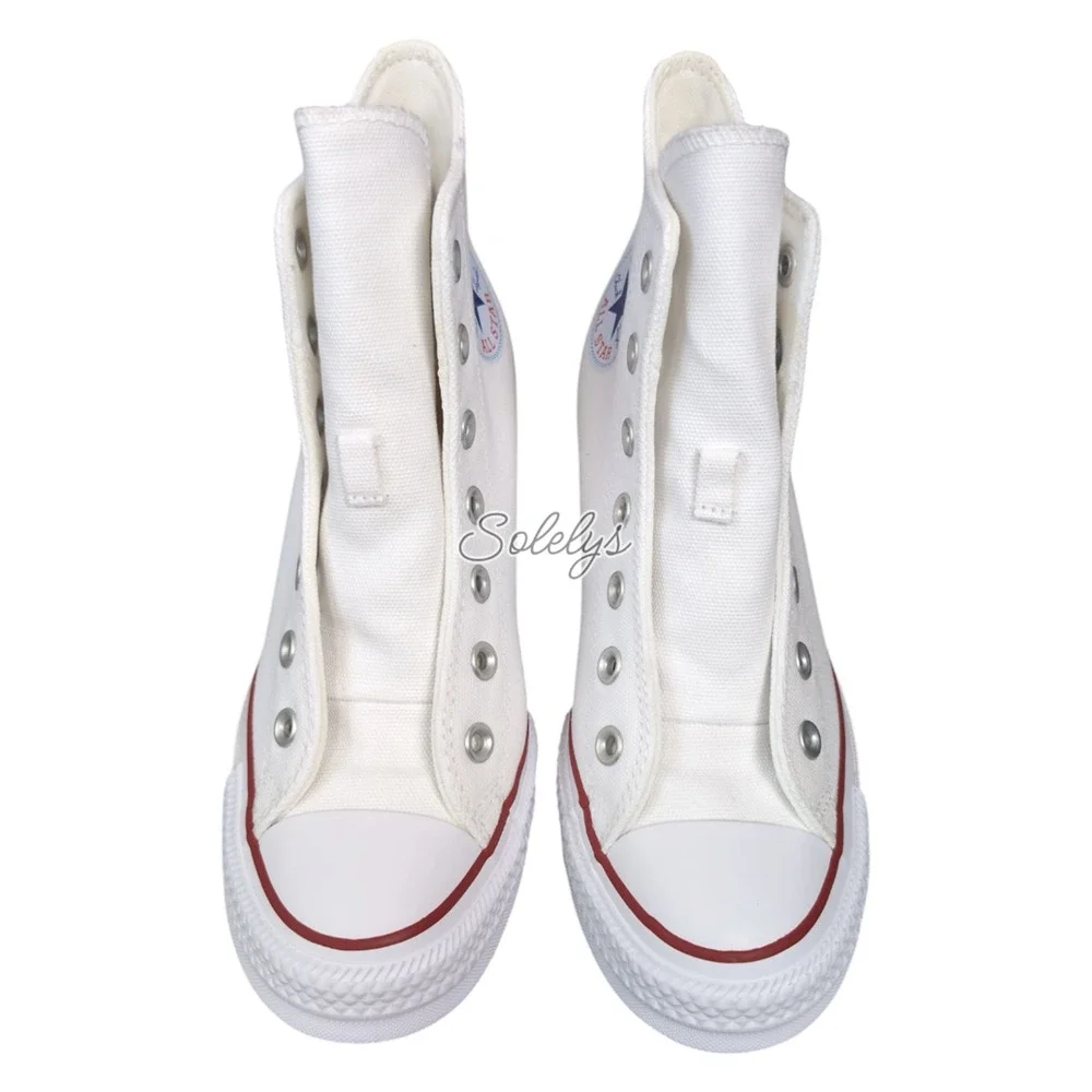 Converse Chuck Taylor All Star Hidden Wedge Platform White Canvas Sneaker 6